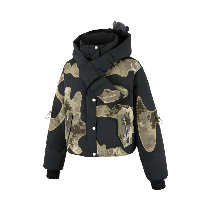 13De Marzo BEAR CAMO PATCH DOWN JACKET