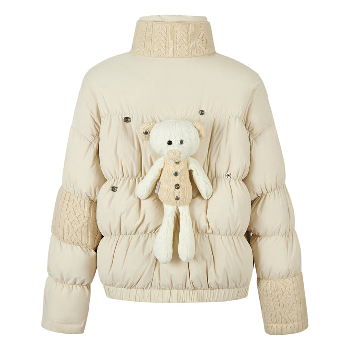 13De Marzo BEAR KNIT PATCH WRINKLE DOWN JACKET