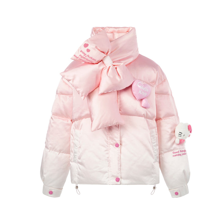 13De Marzo HELLO KITTY BEAR SCARF FADED DOWN JACKET