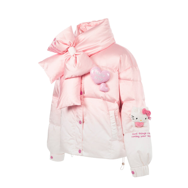 13De Marzo HELLO KITTY BEAR SCARF FADED DOWN JACKET