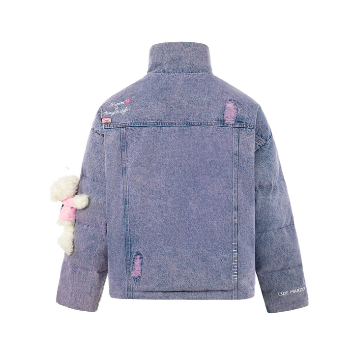 13De Marzo KUROMI BEAR DENIM DOWN JACKET