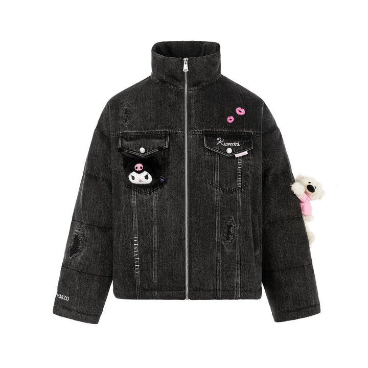 13De Marzo KUROMI BEAR DENIM DOWN JACKET