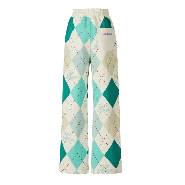 13De Marzo BUNNY VINTAGE DIAMOND PATTERN PANTS