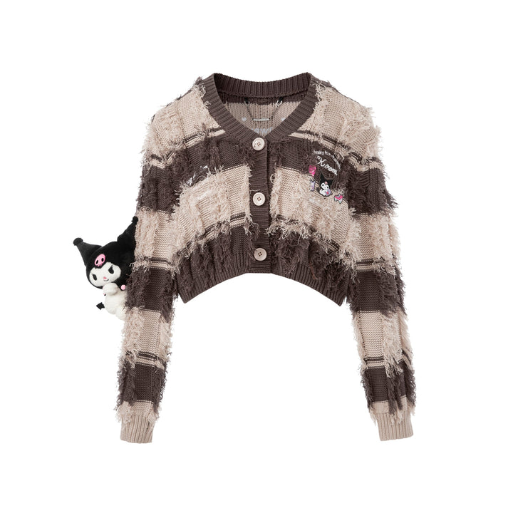 13De Marzo KUROMI BEAR STRIPE KNIT CARDIGAN