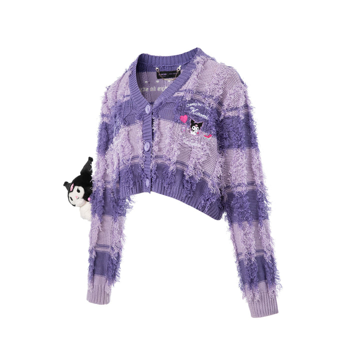 13De Marzo KUROMI BEAR STRIPE KNIT CARDIGAN