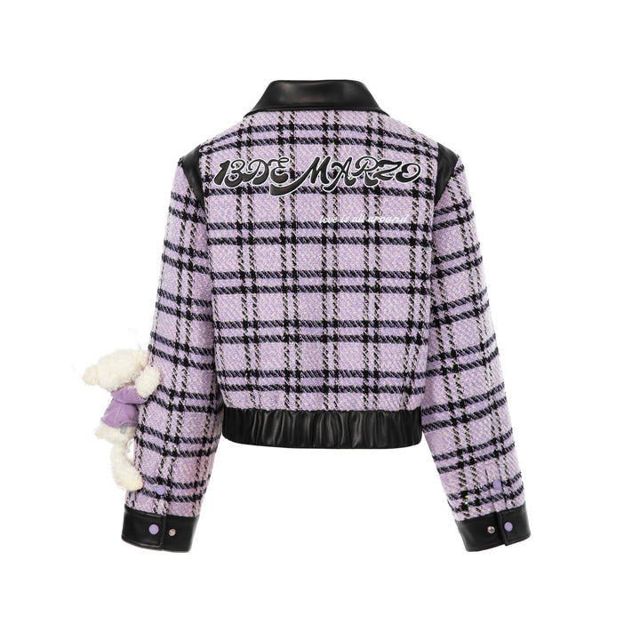 13De Marzo KUROMI BEAR PLAID SHORT JACKET