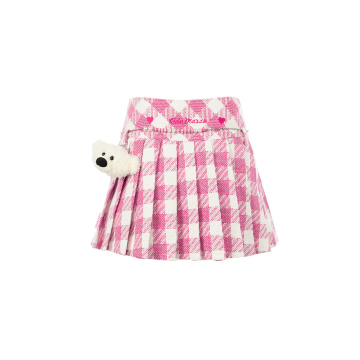 13De Marzo HELLO KITTY BEAR PLAID SKIRT