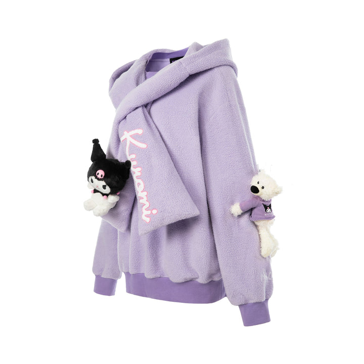 13De Marzo KUROMI BEAR SCARF FLEECE HOODIE