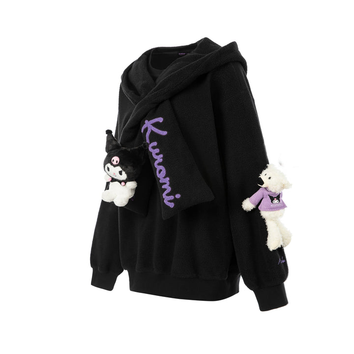 13De Marzo KUROMI BEAR SCARF FLEECE HOODIE