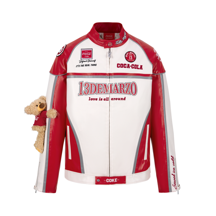 13De Marzo COCA-COLA BEAR RACING LEATHER JACKET