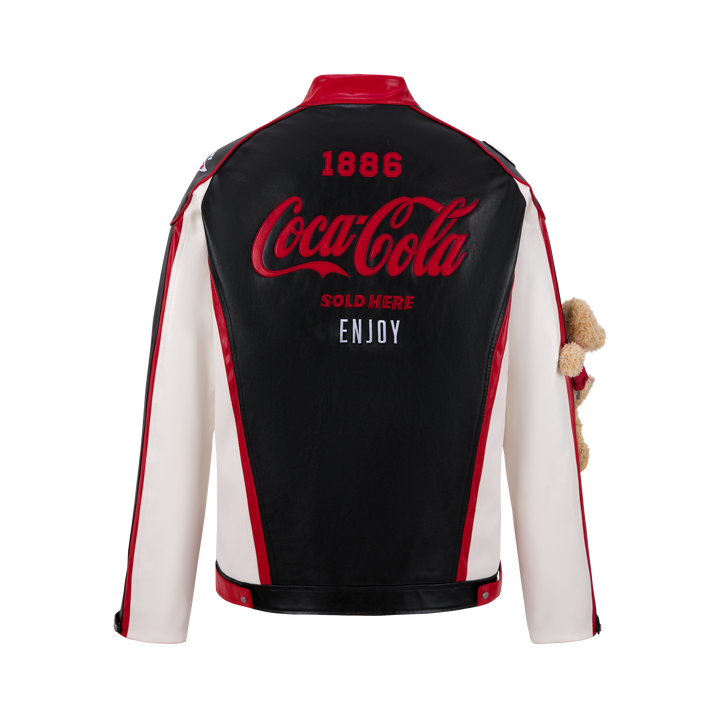 13De Marzo COCA-COLA BEAR RACING LEATHER JACKET