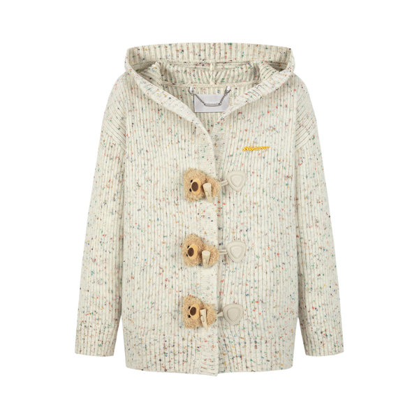 DOOZOO BUTTON YARN KNIT CARDIGAN