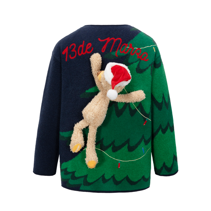 13De Marzo CHRISTMAS TREE BEAR CARDIGAN