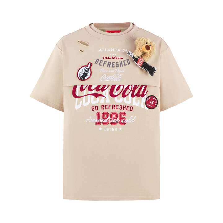 13De Marzo COCA-COLA BEAR LAYERED LOGO T-SHIRT
