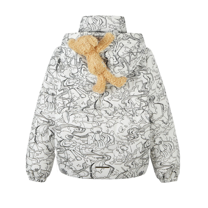 13De Marzo BEAR LASER SKETCH DOWN JACKET