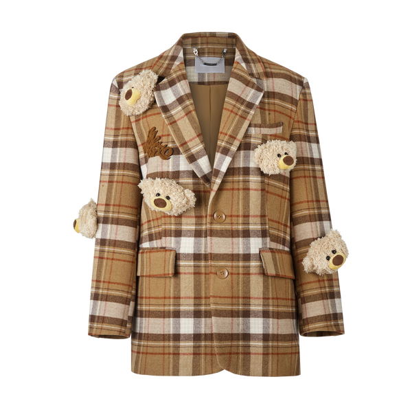 MULTI BEAR TWEED PLAID SUIT