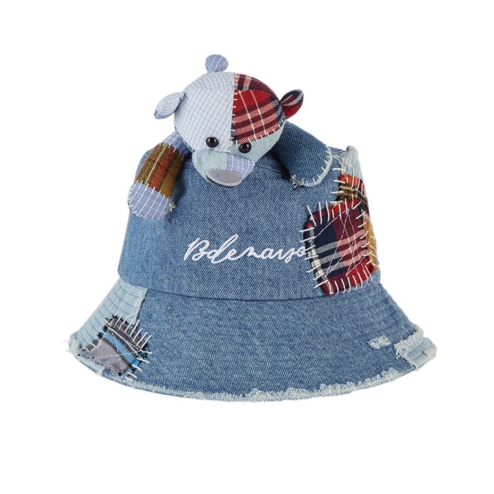 13De Marzo PLAID PATCH DENIM BUCKET HAT