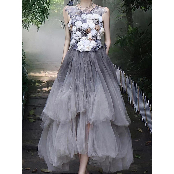 BY COOKIE H. BUBBLE TULLE SKIRT/ DYE GREY PURPLE