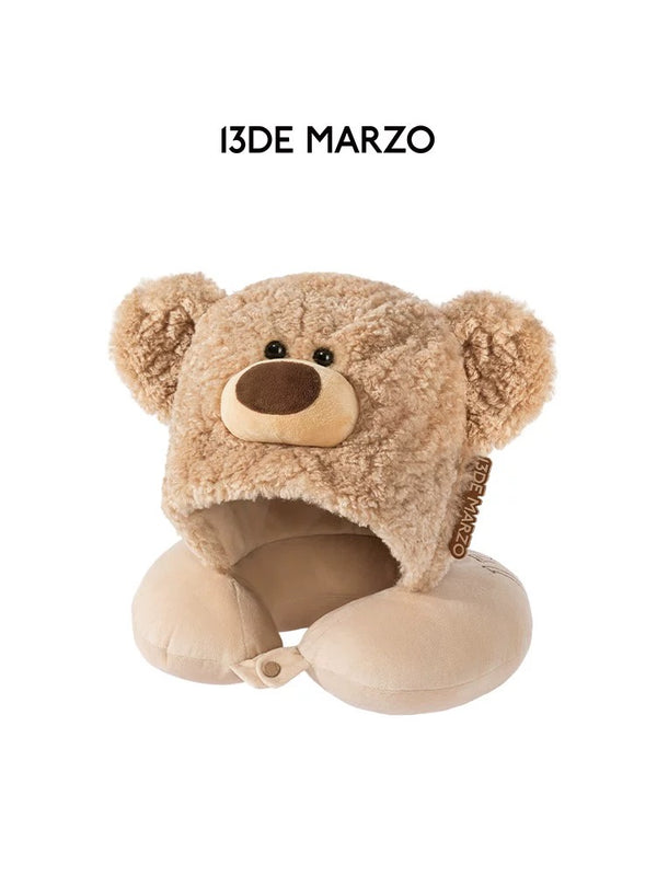 BEAR HOODED NECK PILLOW