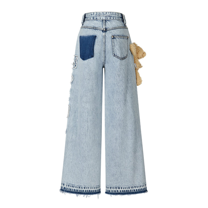 13De Marzo BEAR SIDE HOLLOW JEANS BLUE