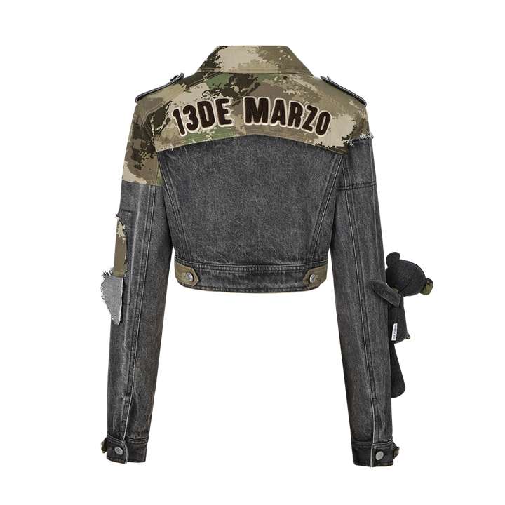 13De Marzo CAMO DENIM SHORT JACKET