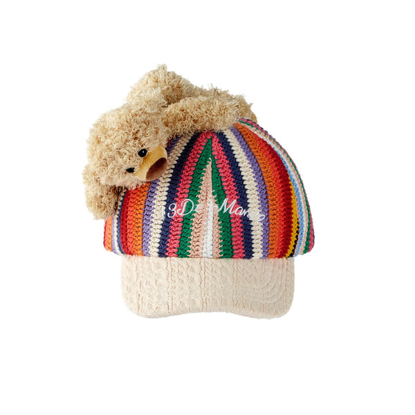 COLORED YARN BEAR CAP