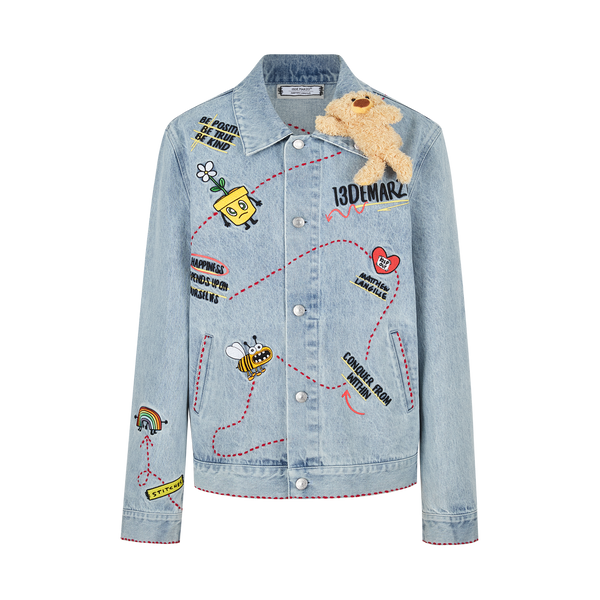 MATTHEW LANGILLE BEAR TRAVEL DENIM JACKET