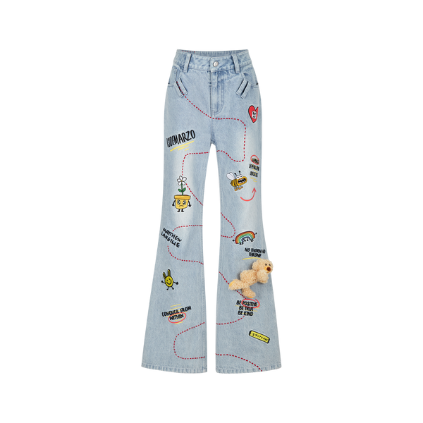 MATTHEW LANGILLE BEAR TRAVEL FLARE JEANS