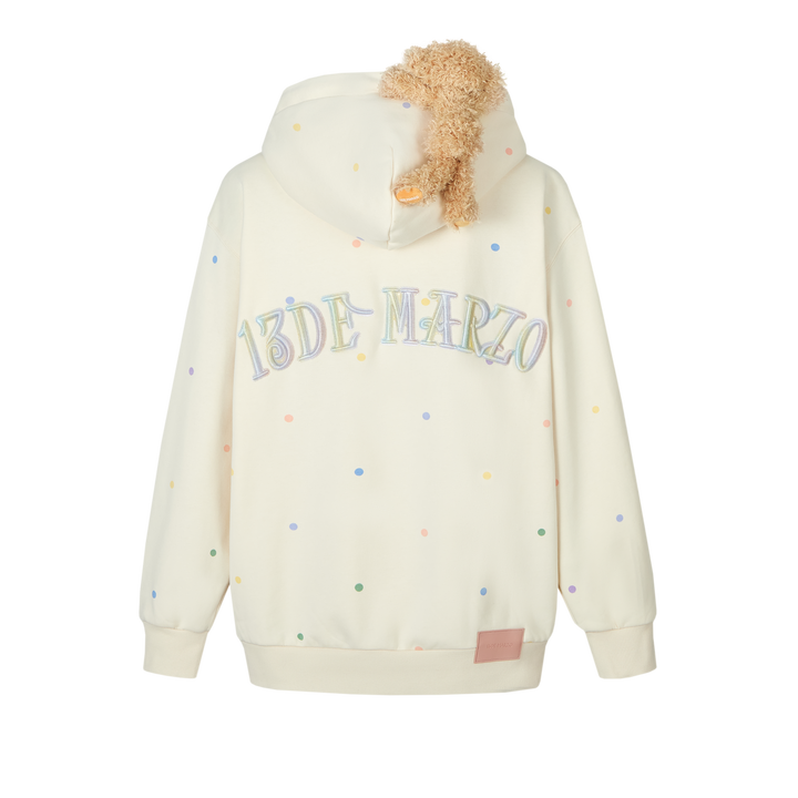 13De Marzo BEAR COLORFUL DOTS ZIP HOODIE