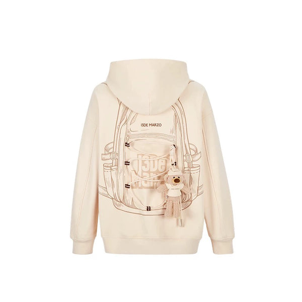 BEAR BACKPACK PRINT HOODIE