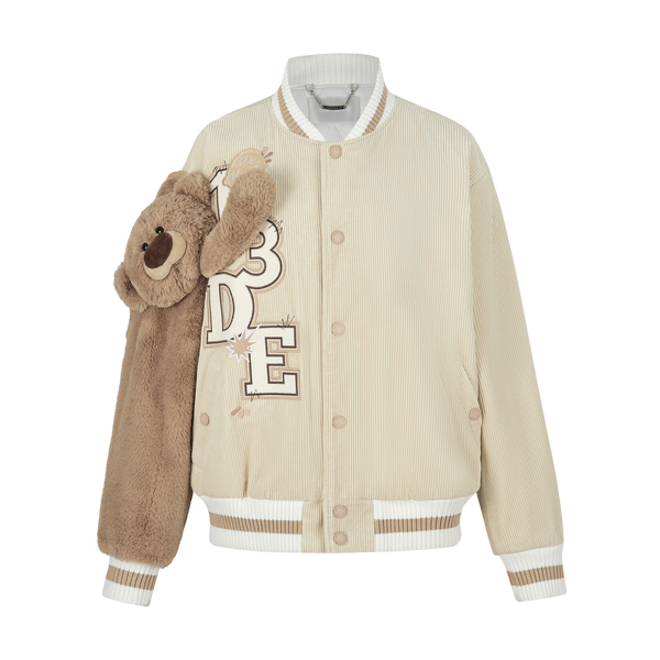 BEAR SLEEVE CORDUROY BASEBALL JACKET