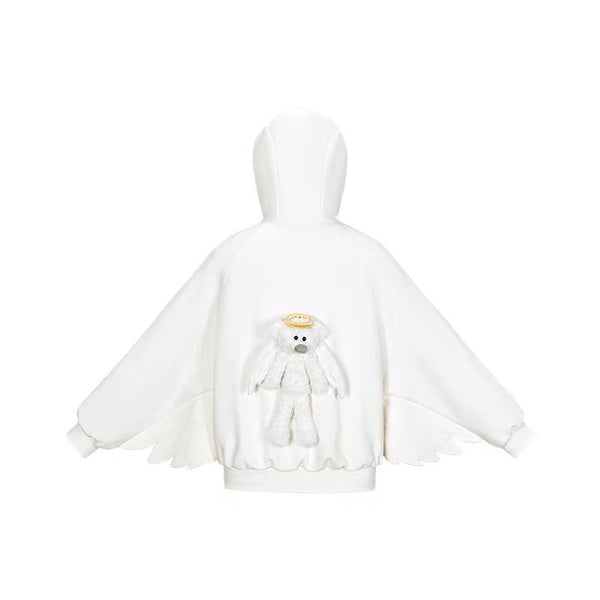 ANGEL DEVIL BEAR ZIPPED HOODIE