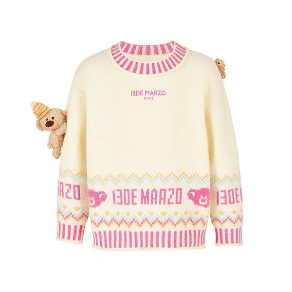 13DE MARZO BABYBEAR FAIR ISLE KNIT SWEATER