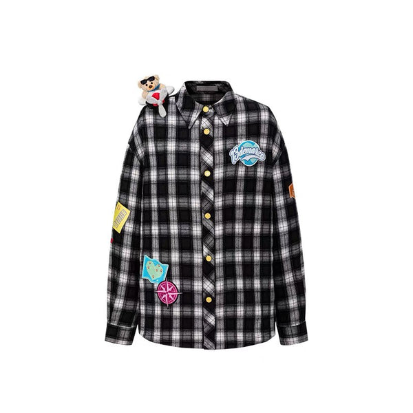 FLIGHT BEAR BADGE CHECK SHIRT