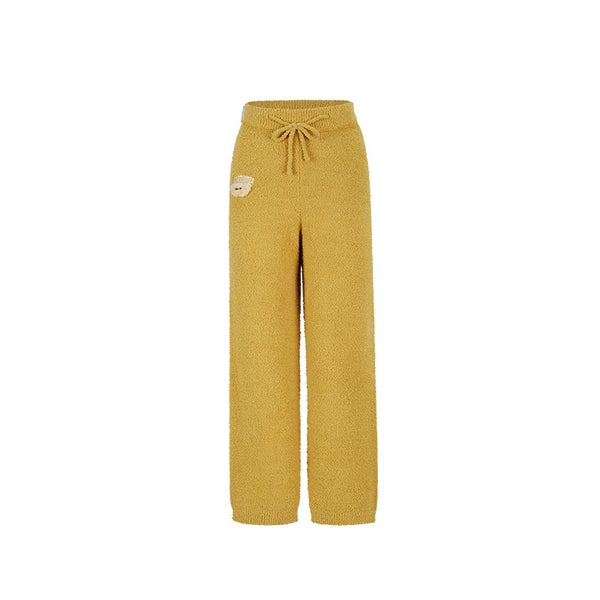 EMBROIDERED PLUSH PANTS
