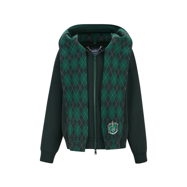 HARRY POTTER × 13DE MARZO FOUR HOUSES BEAR ZIPPER HOODIE SLYTHERIN