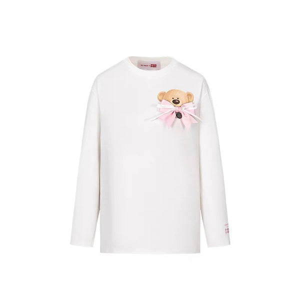 RONRON BEAR RIBBON SWEATSHIRT