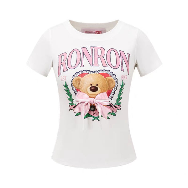 RONRON BEAR RIBBON SLIM TOP