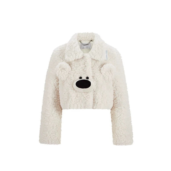 BEAR FACE FAUX FUR COAT