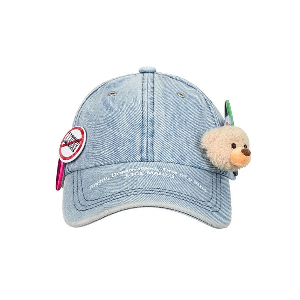BADGE DENIM BASEBALL CAP