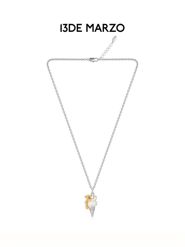 BEAR ICE-CREAM NECKLACE SILVER