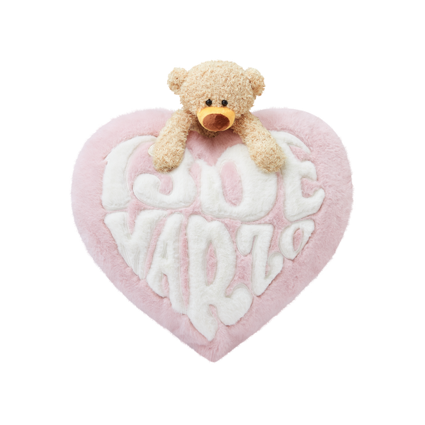 BEAR LOGO HEART SHAPE CUSHION