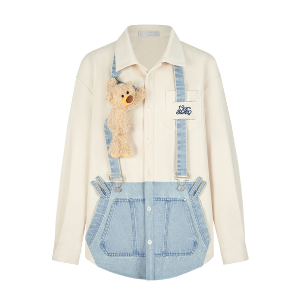 BEAR DENIM SUSPENDER SHIRT