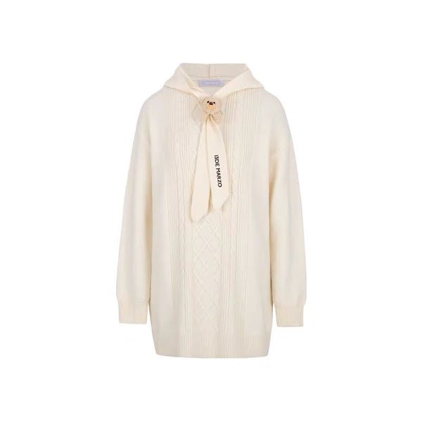 BEAR KNIT HOODIE DRESS