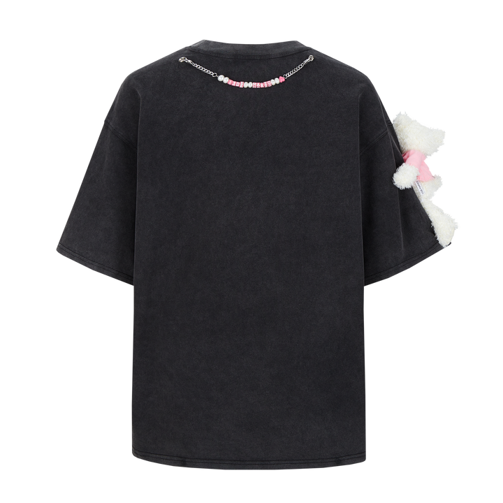 13 DE MARZO X HELLO KITTY CAKE LETTER WASHED T-SHIRT