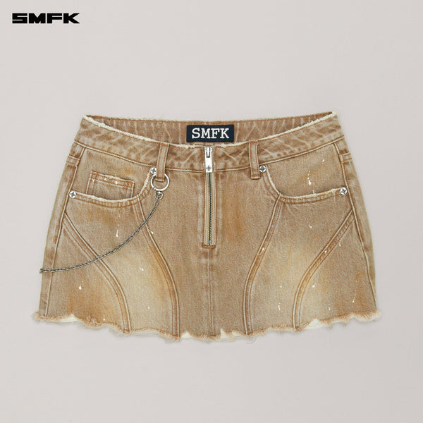 RAGE WILD ORIGIN DENIM SKIRT WILD COWBOY BROWN