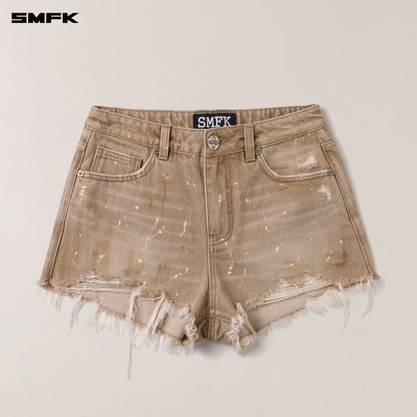 RAGE WILD DENIM SHORTS WILD COWBOY BROWN