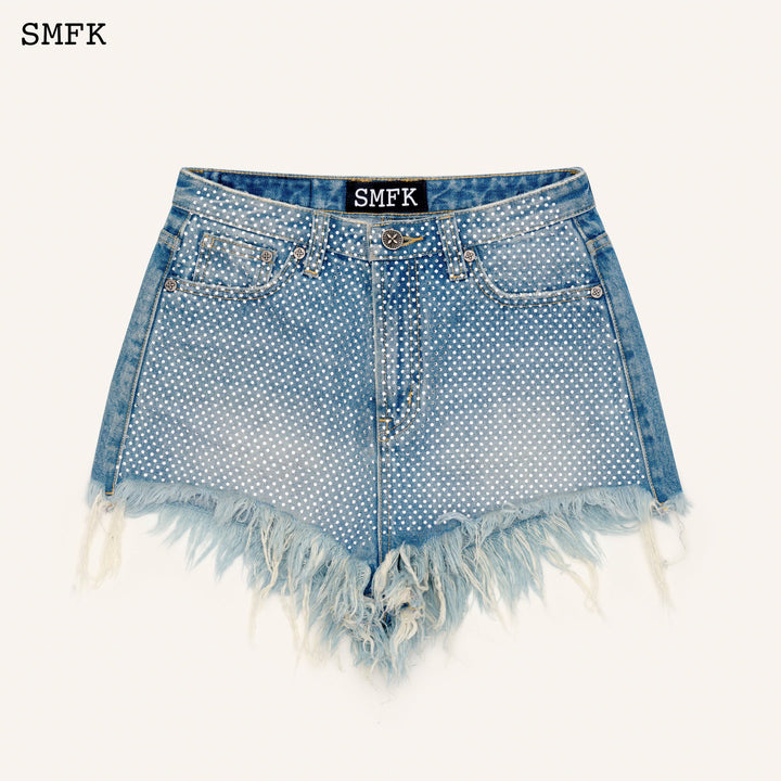 smfk WILDWORLD DIAMOND BLUE COWBOY SHORT JEANS