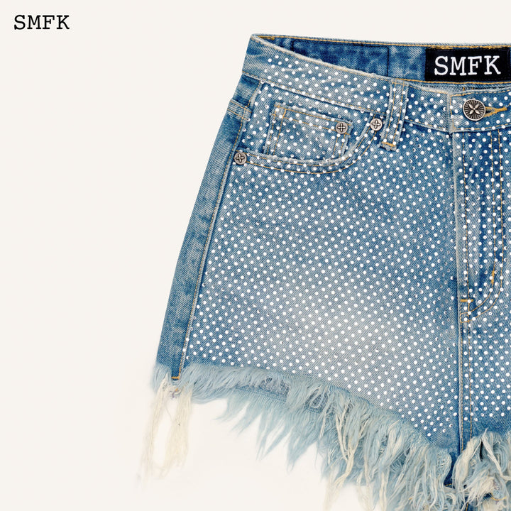 SMFK WILDWORLD DIAMOND BLUE COWBOY SHORT JEANS