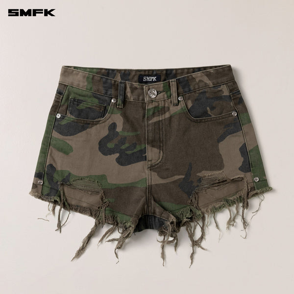 COMPASS WILD DENIM SHORTS ARMY GREEN CAMOUFLAGE
